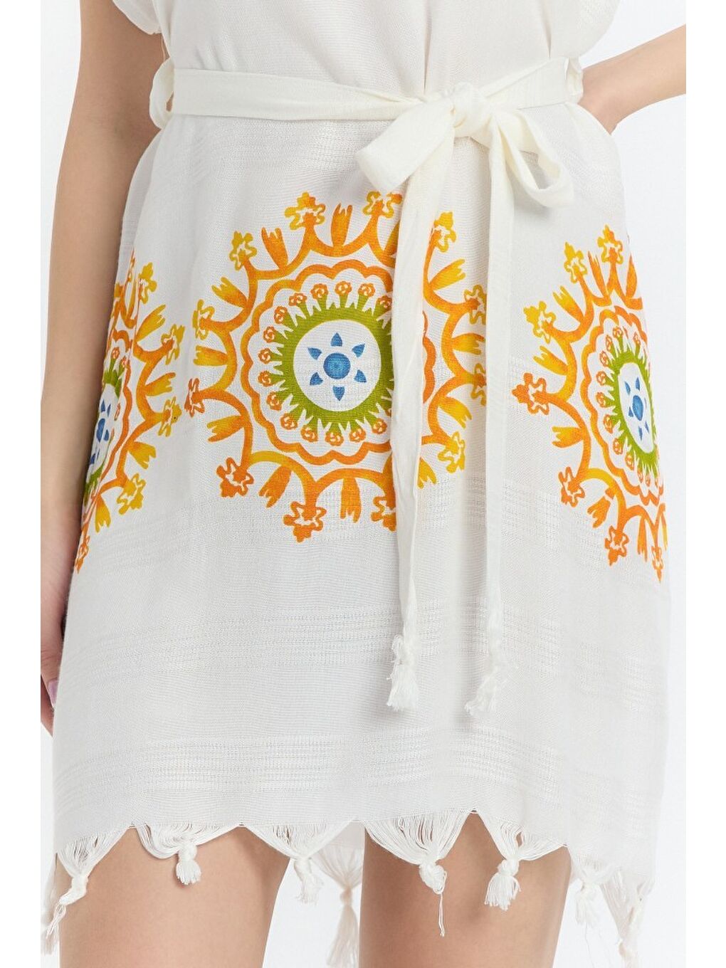 Sarı Copia Kadın Bambu Plaj Elbisesi-3