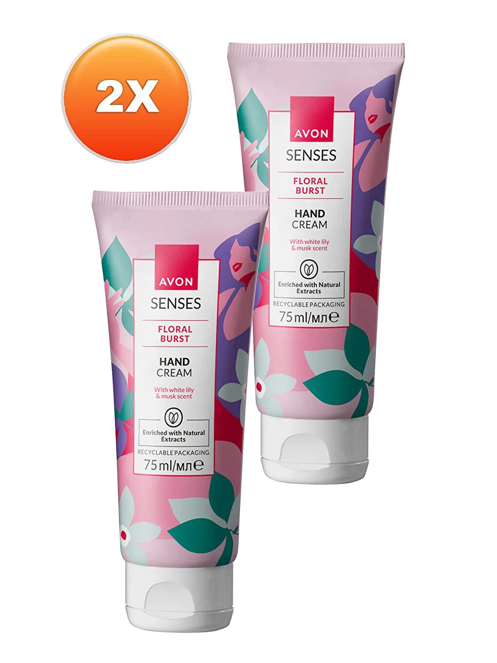 AVON Renksiz Senses Floral Burst Zambak ve Misk Kokulu El Kremi 75 Ml. İkili Set - 1