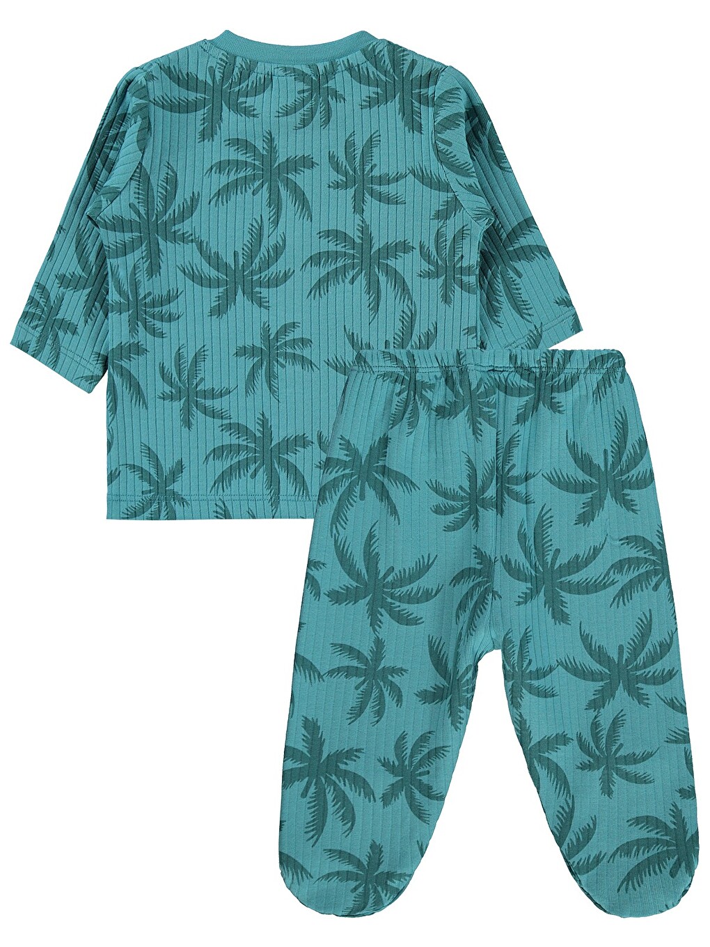 Petrol Baby Palmiye Empirme 1-9 Ay Pijama Takımı - Yeşil-1