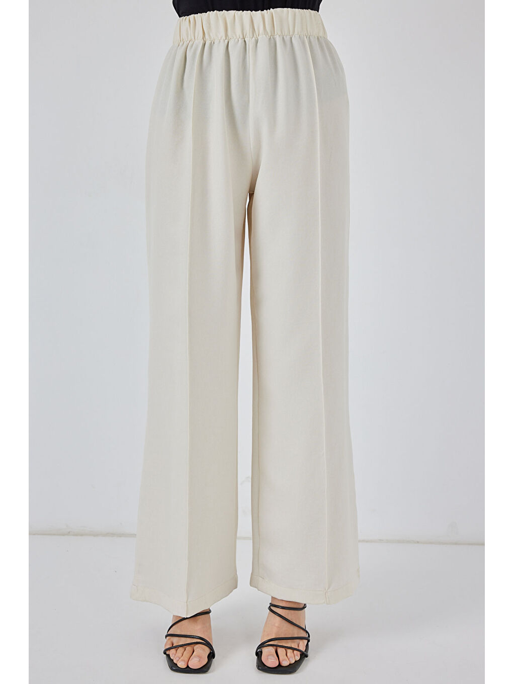 Kadın Keten Kimono İkili Takım 6727 - Ekru-4