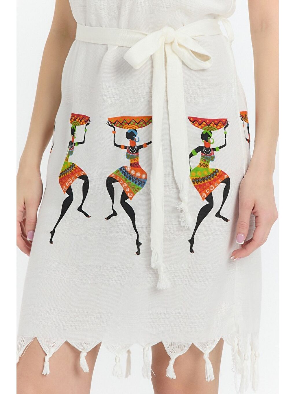 Kırmızı Copia Kadın Bambu Plaj Elbisesi-2