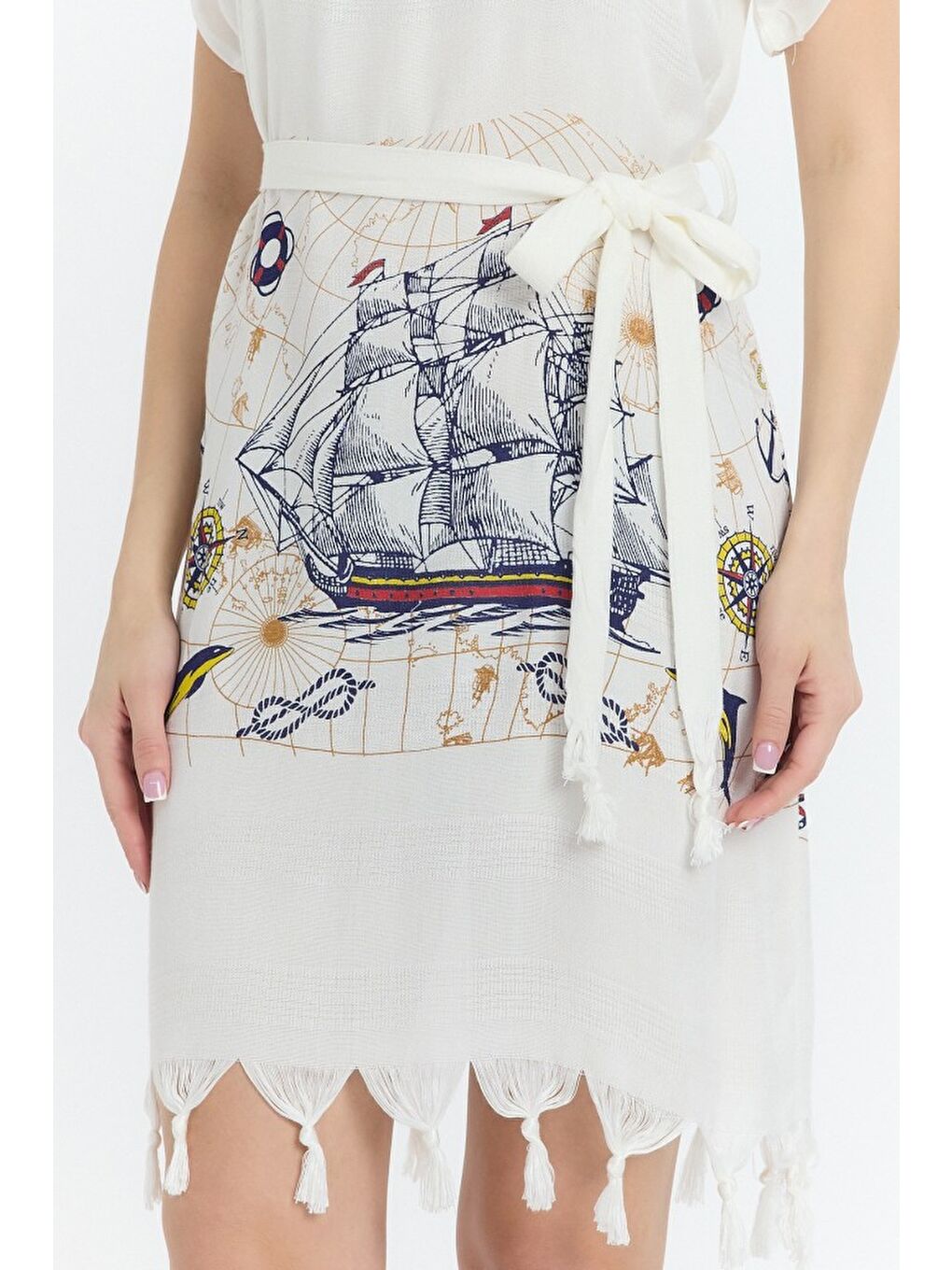 Mavi Copia Kadın Bambu Plaj Elbisesi-1