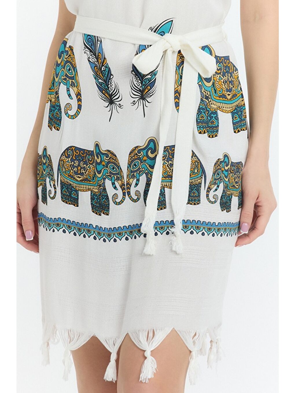 Yeşil Copia Kadın Bambu Plaj Elbisesi-1