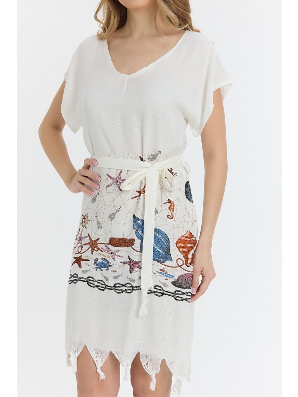 Kahverengi Copia Kadın Bambu Plaj Elbisesi-2