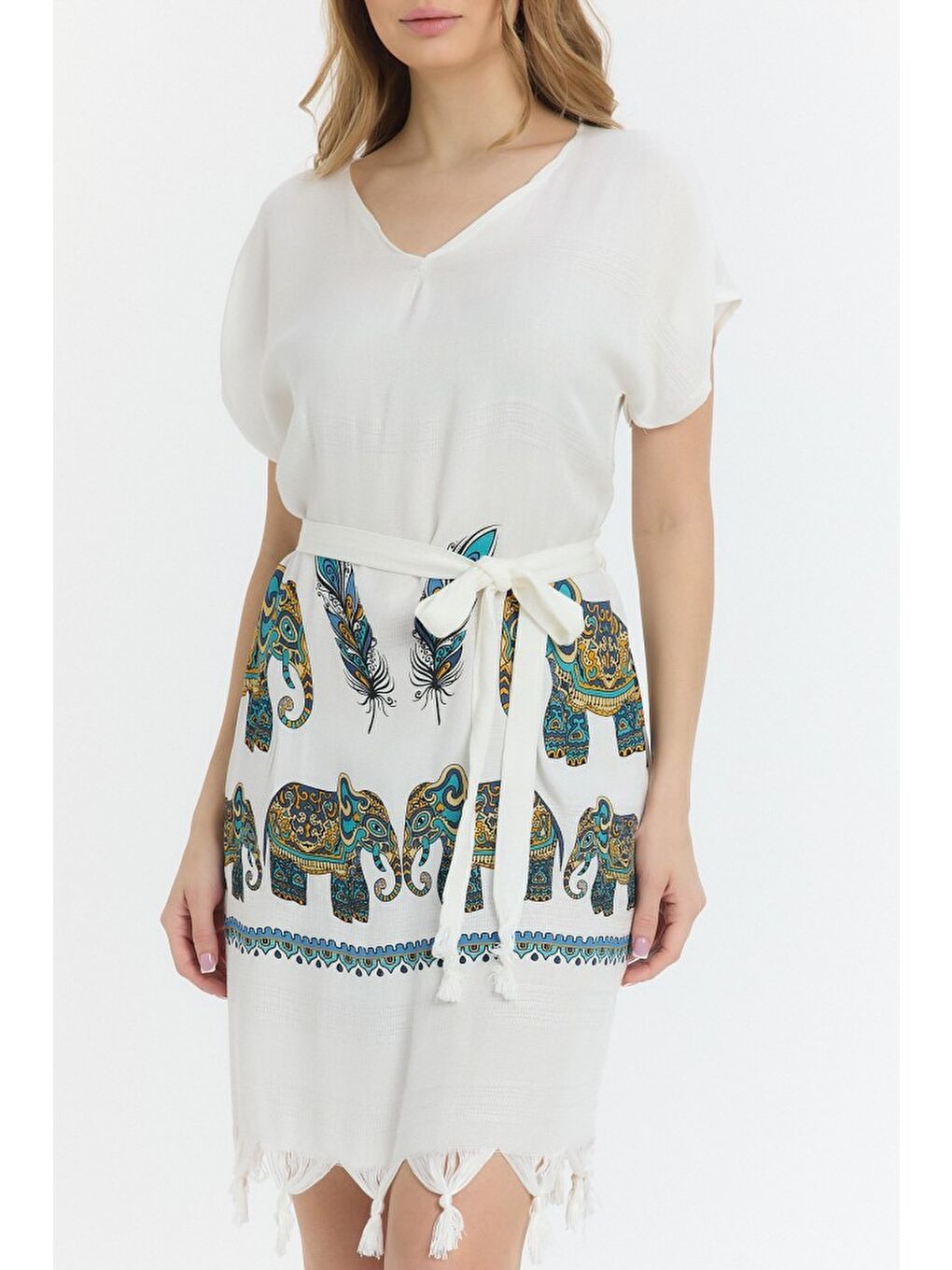 Yeşil Copia Kadın Bambu Plaj Elbisesi-2