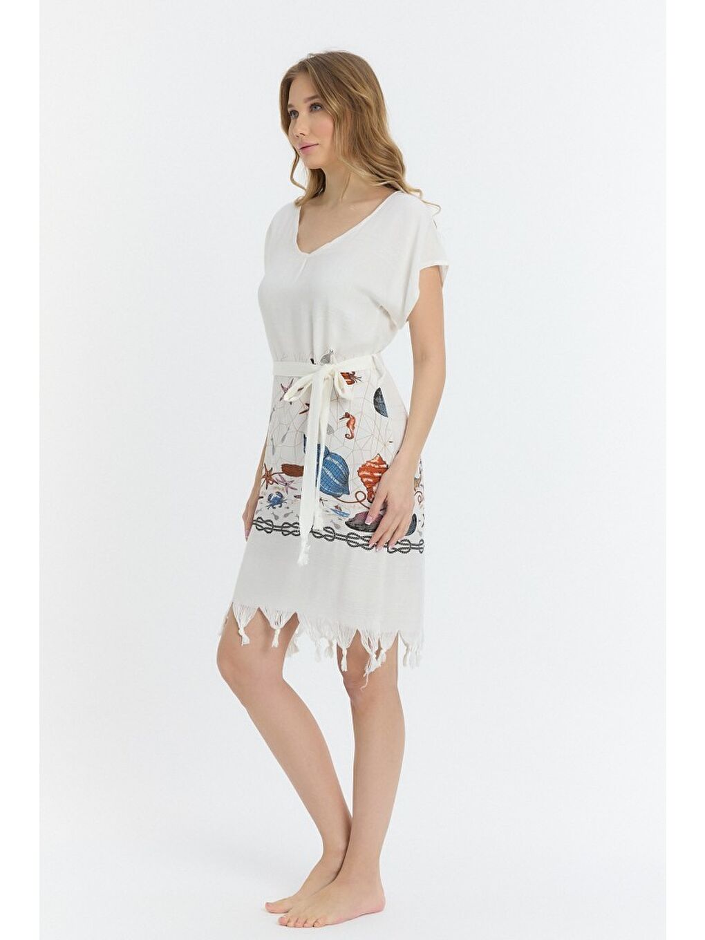 Kahverengi Copia Kadın Bambu Plaj Elbisesi-4