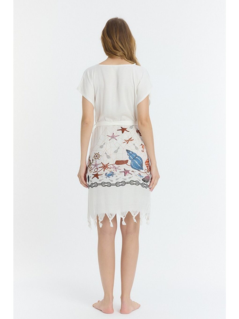 Kahverengi Copia Kadın Bambu Plaj Elbisesi-6