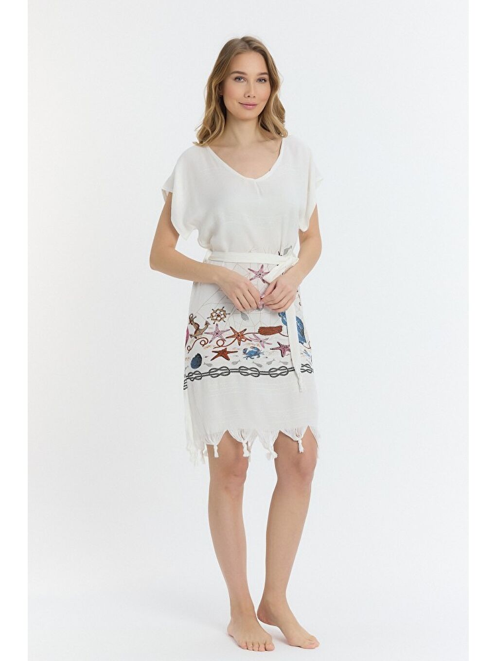 Kahverengi Copia Kadın Bambu Plaj Elbisesi-7