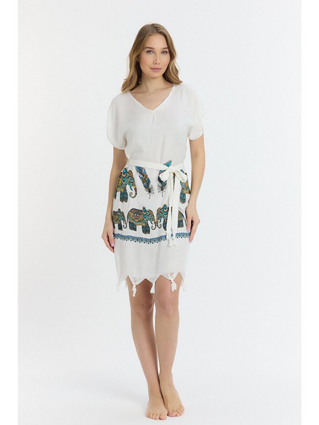 Yeşil Copia Kadın Bambu Plaj Elbisesi-4