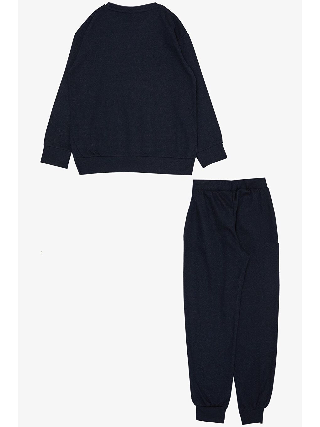 Kız Çocuk Eşofman Takım Sevgi Temalı Yazı Baskılı Lacivert (6-12 Yaş)-1