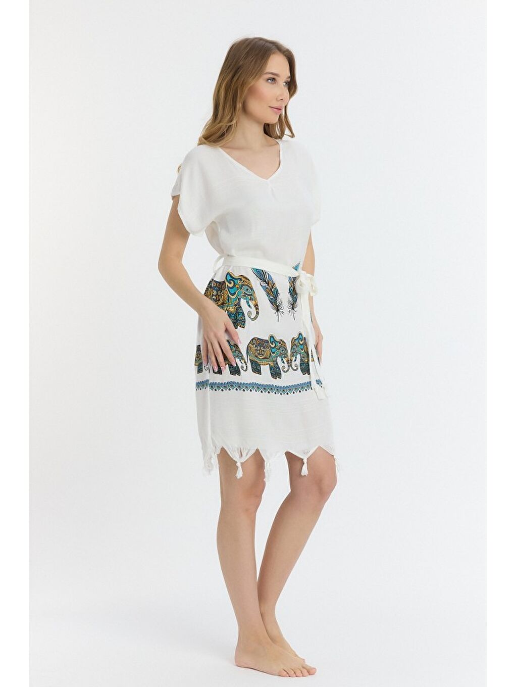 Yeşil Copia Kadın Bambu Plaj Elbisesi-5