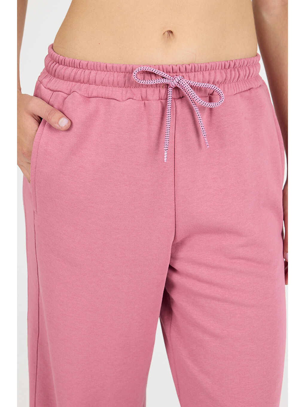 Pembe Kadın Timeless Gül Kurusu Bol Paça Eşofman Altı-2