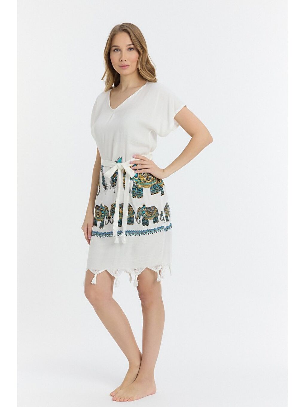 Yeşil Copia Kadın Bambu Plaj Elbisesi-6