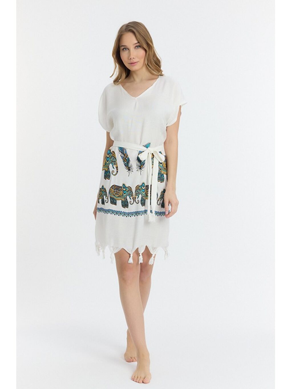 Yeşil Copia Kadın Bambu Plaj Elbisesi-7