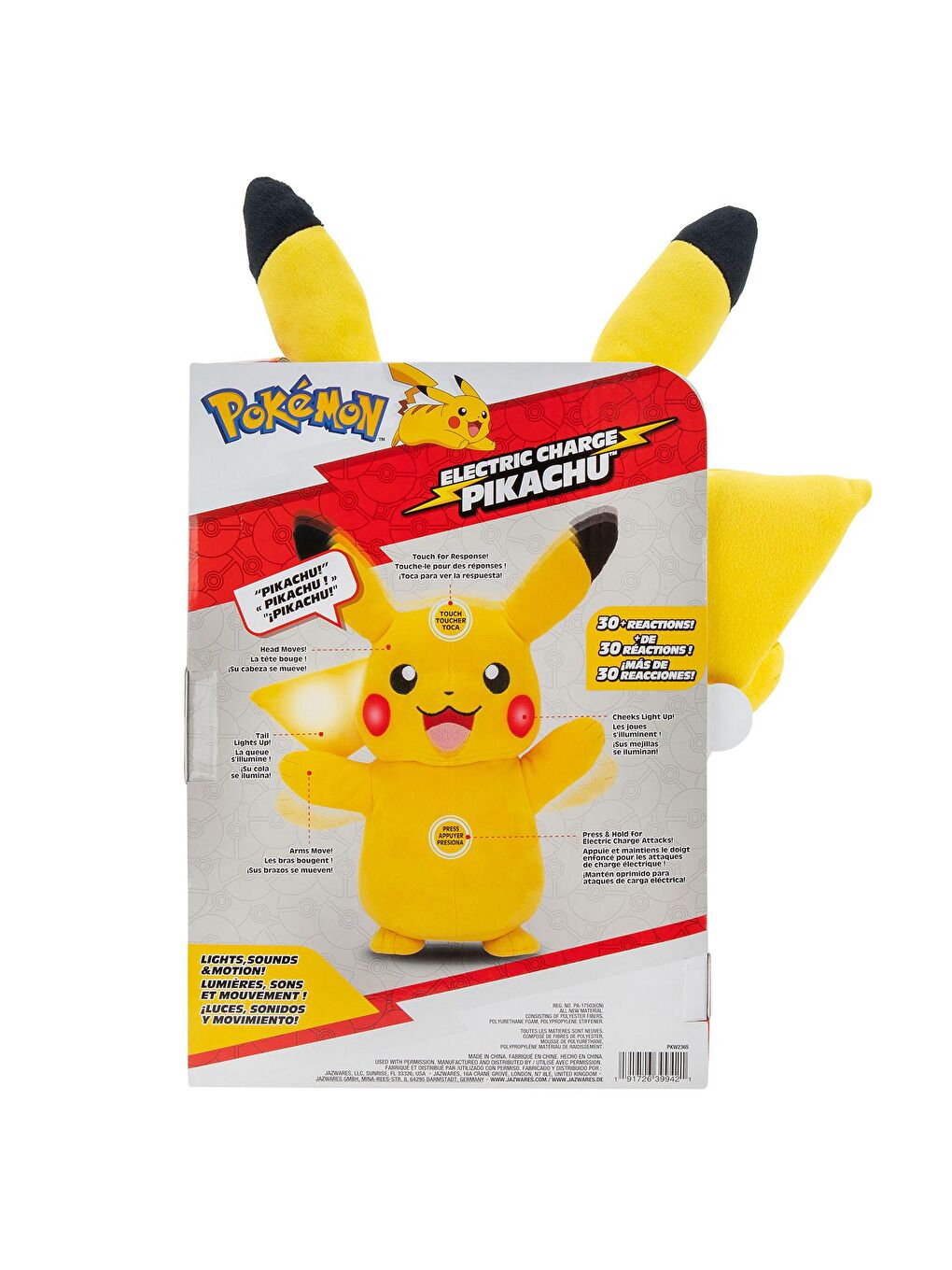 Pokemon Renksiz Hareketli İnteraktif Pikachu Pelüş 26cm - 4