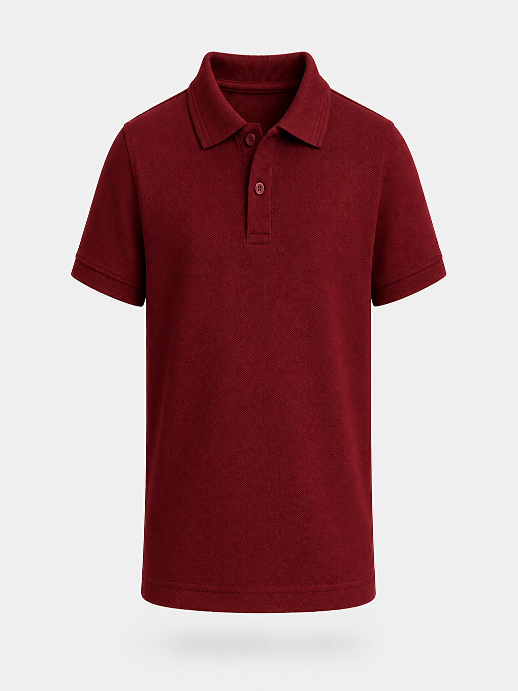 Bordo Kids Polo Yaka Basic Kısa Kollu Unisex Çocuk Tişört-3