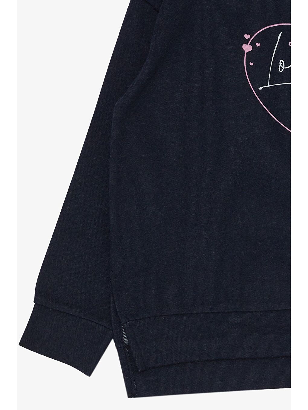 Kız Çocuk Eşofman Takım Sevgi Temalı Yazı Baskılı Lacivert (6-12 Yaş)-6