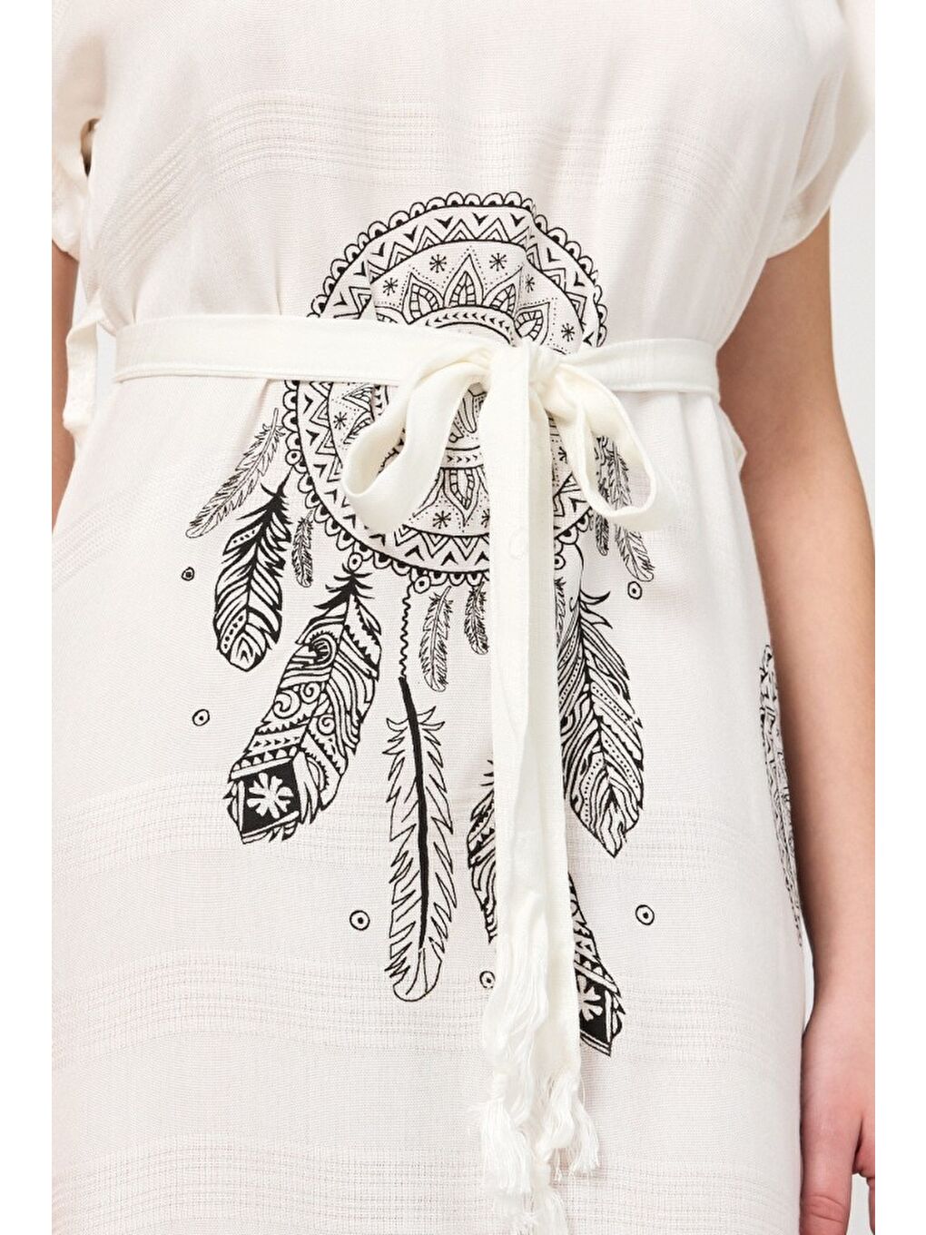 Gri Copia Kadın Bambu Plaj Elbisesi-7