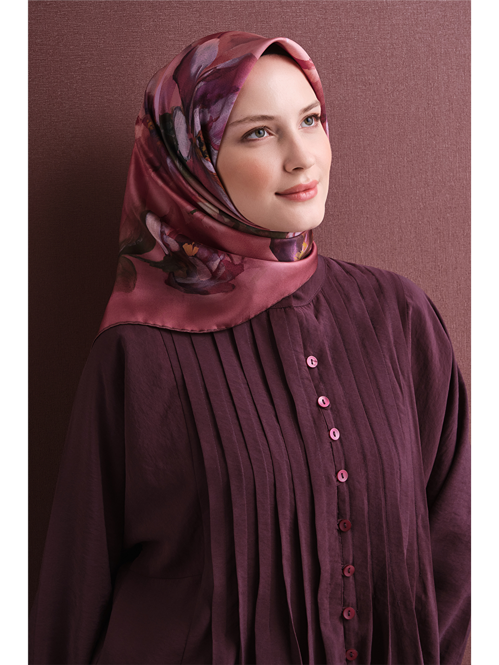 Pembe Saf İpek Twill Eşarp 9611d 31-2