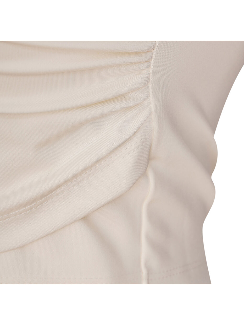 Reten Kadın Ekru Yuvarlak Yaka Tişört-3