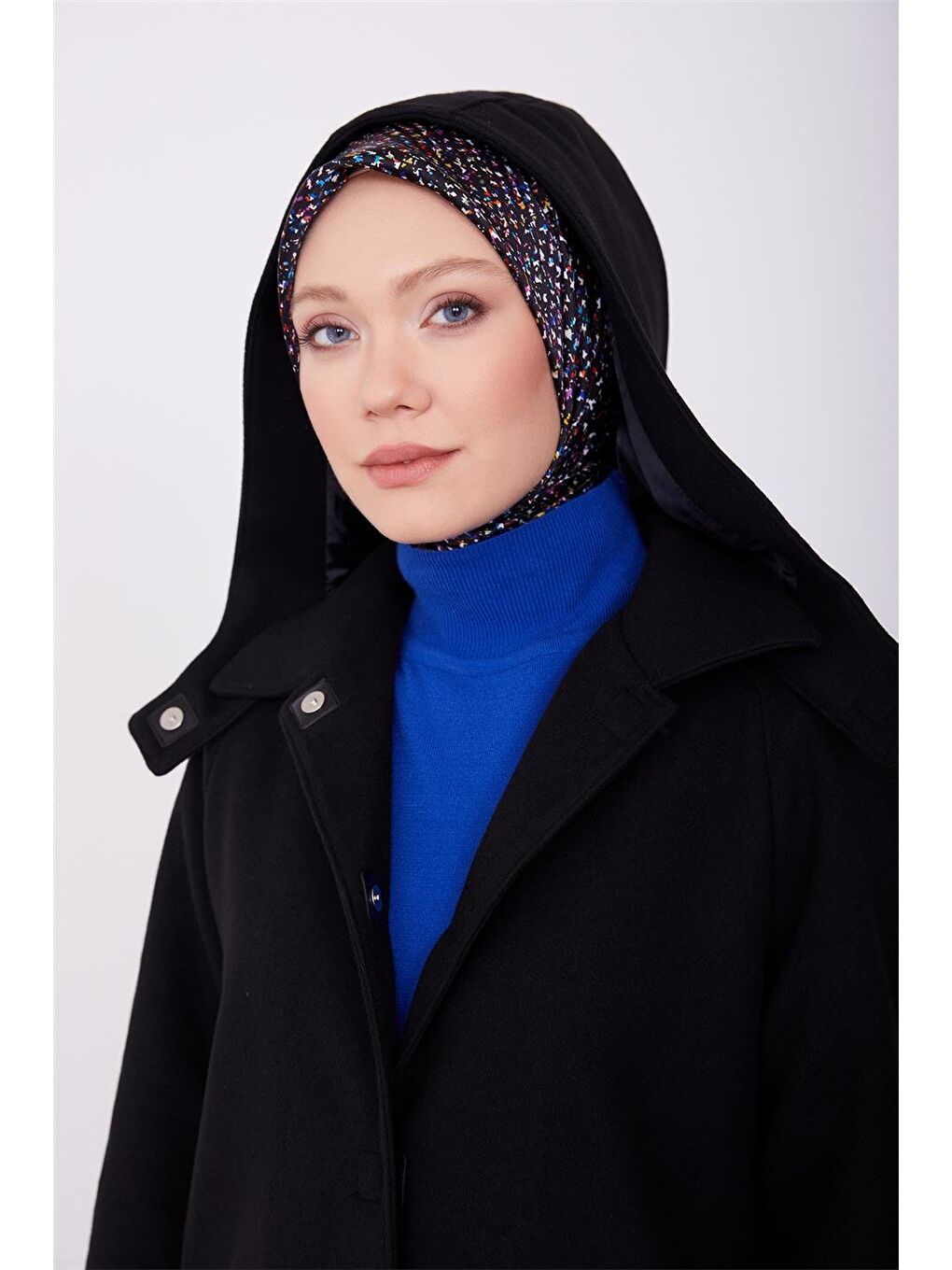 Seyyar Kapüşonlu Deri Mıktanıslı Parka Kaban 23K7217 Siyah-3