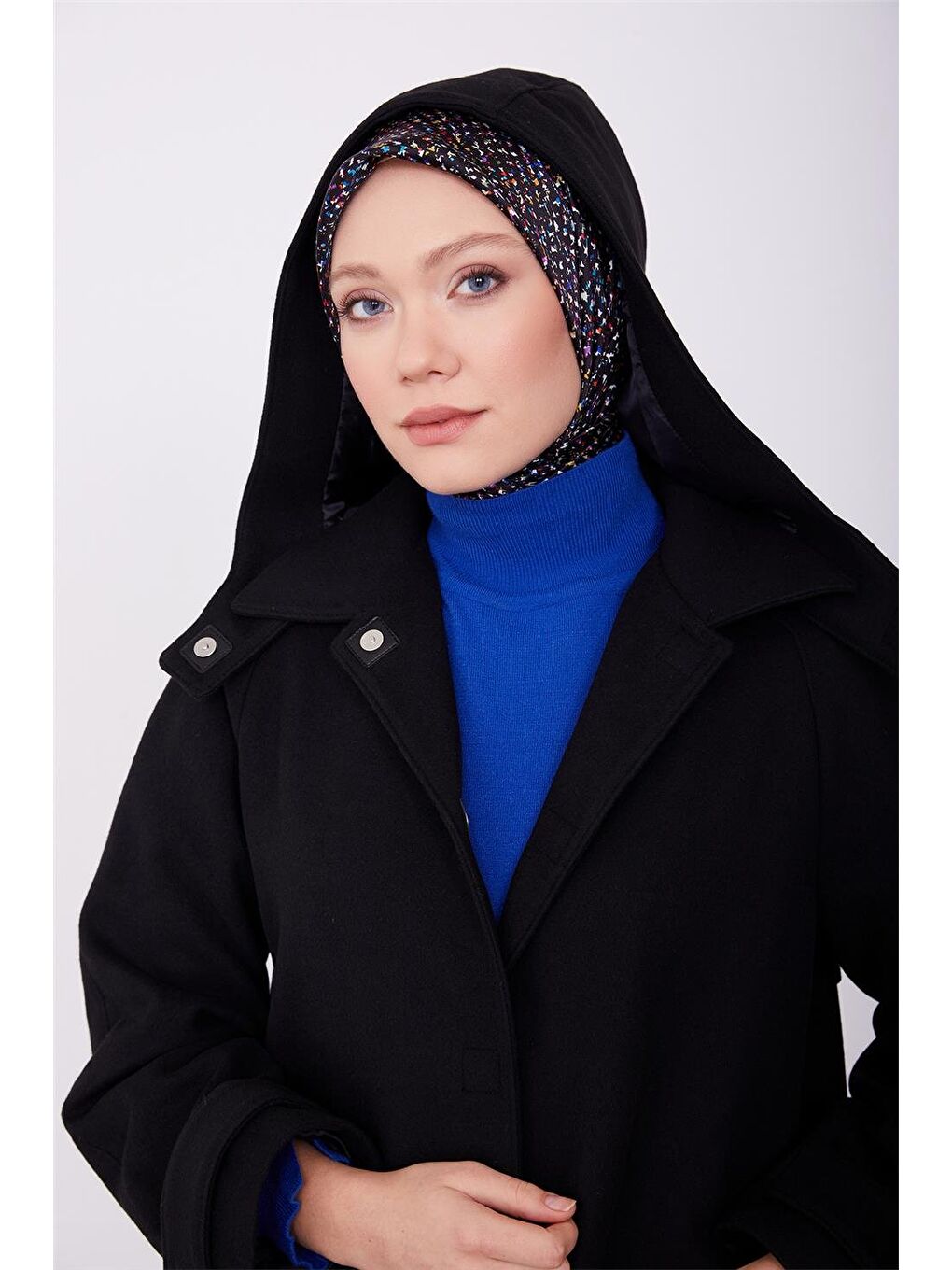 Seyyar Kapüşonlu Deri Mıktanıslı Parka Kaban 23K7217 Siyah-4