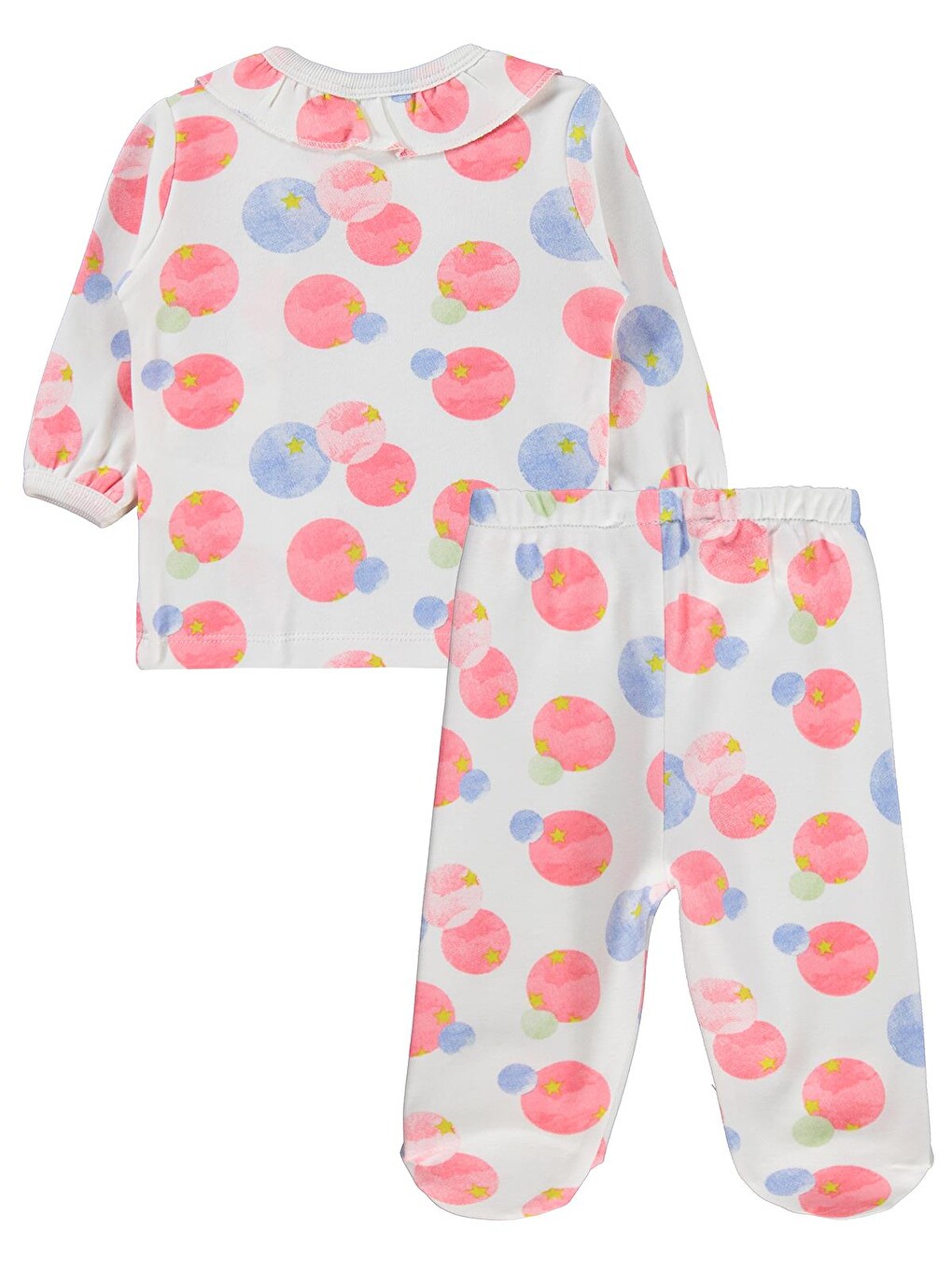 Baby Suluboya Yıldız Emp Bandanalı 1-9 Ay Pijama Takımı - Ekru-2