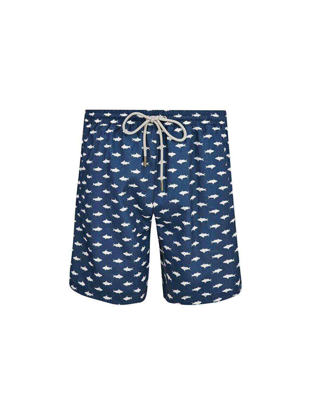 Erkek Deniz Havuz Şortu Desenli Jay S278 Koyu Lacivert