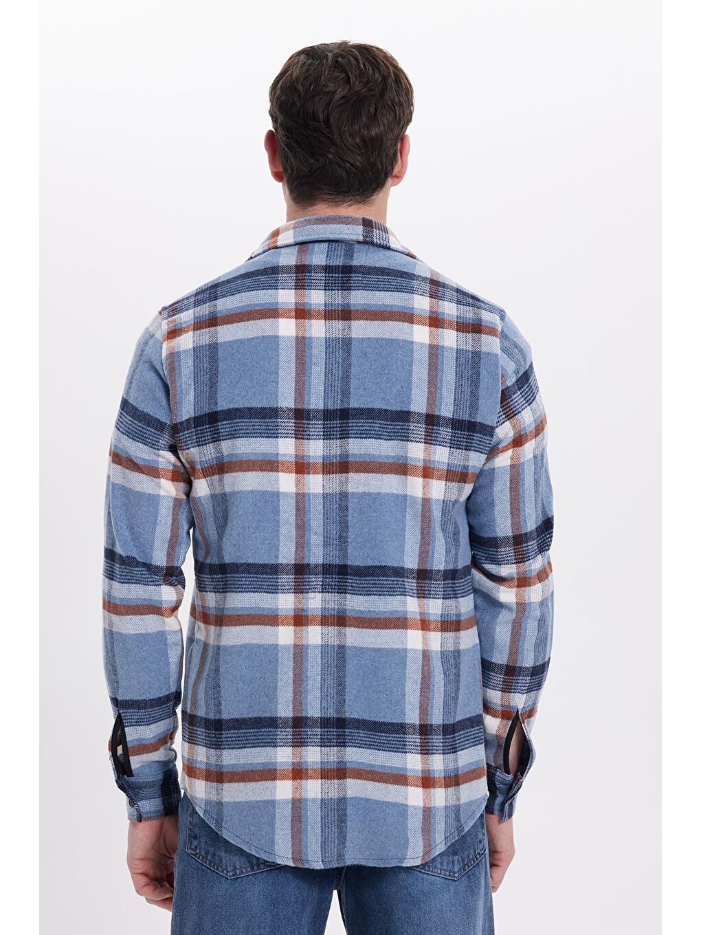 Karışık Erkek Slim Fit Dar Kesim Kareli Kışlık Oduncu Gömlek-4