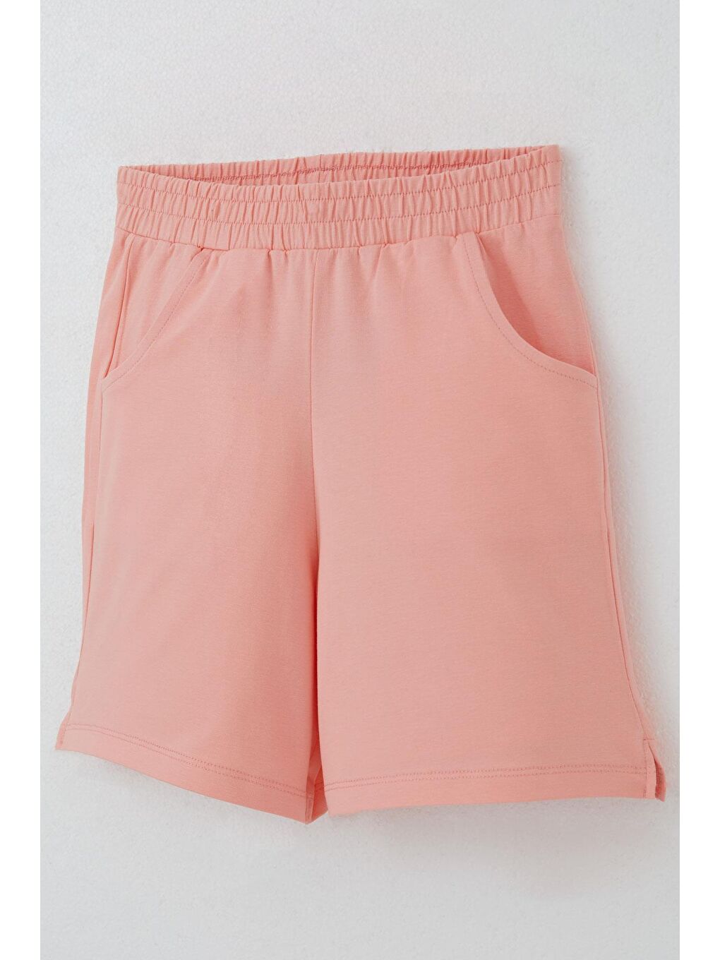 Kız Çocuk Şortlu Takım Örgü Çiçek İşlemeli Bej (6-12 Yaş)-7