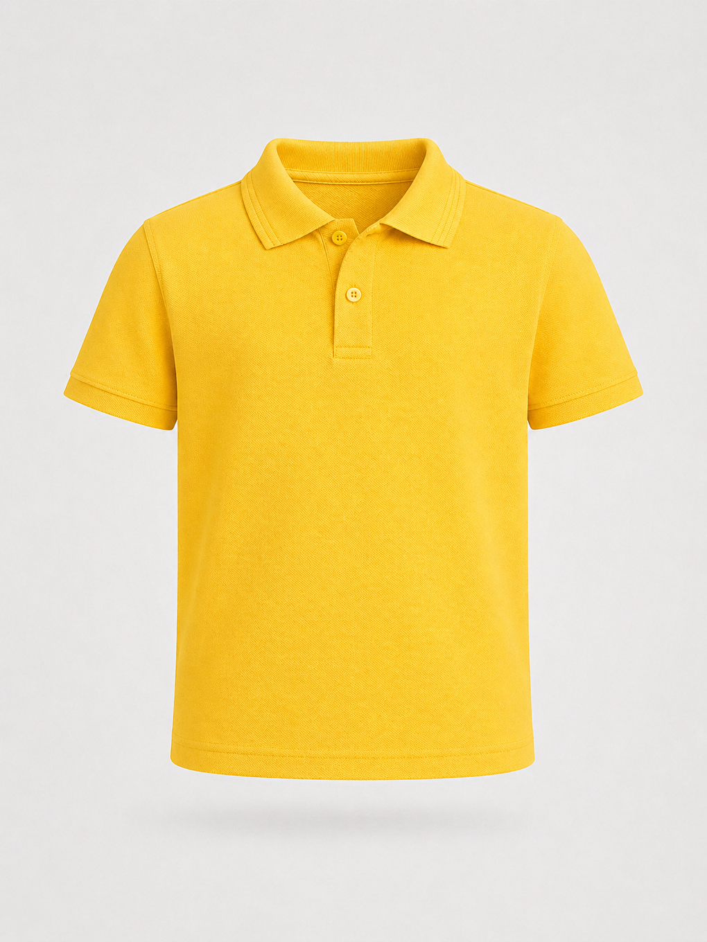 Sarı Kids Polo Yaka Basic Kısa Kollu Unisex Çocuk Tişört-1