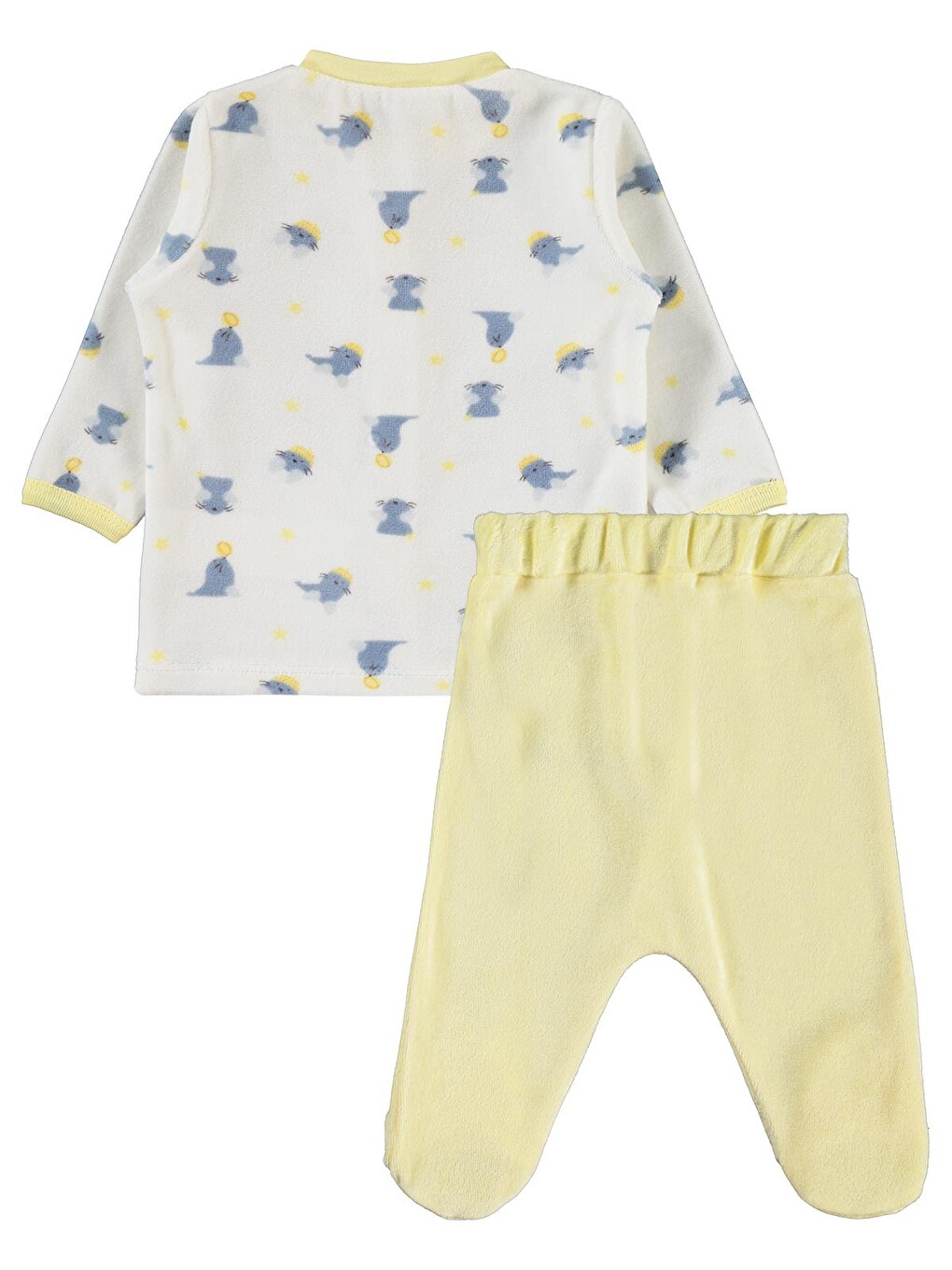 Baby Little Sailors Nakışlı 1-9 Ay Pijama Takımı - Ekru-1