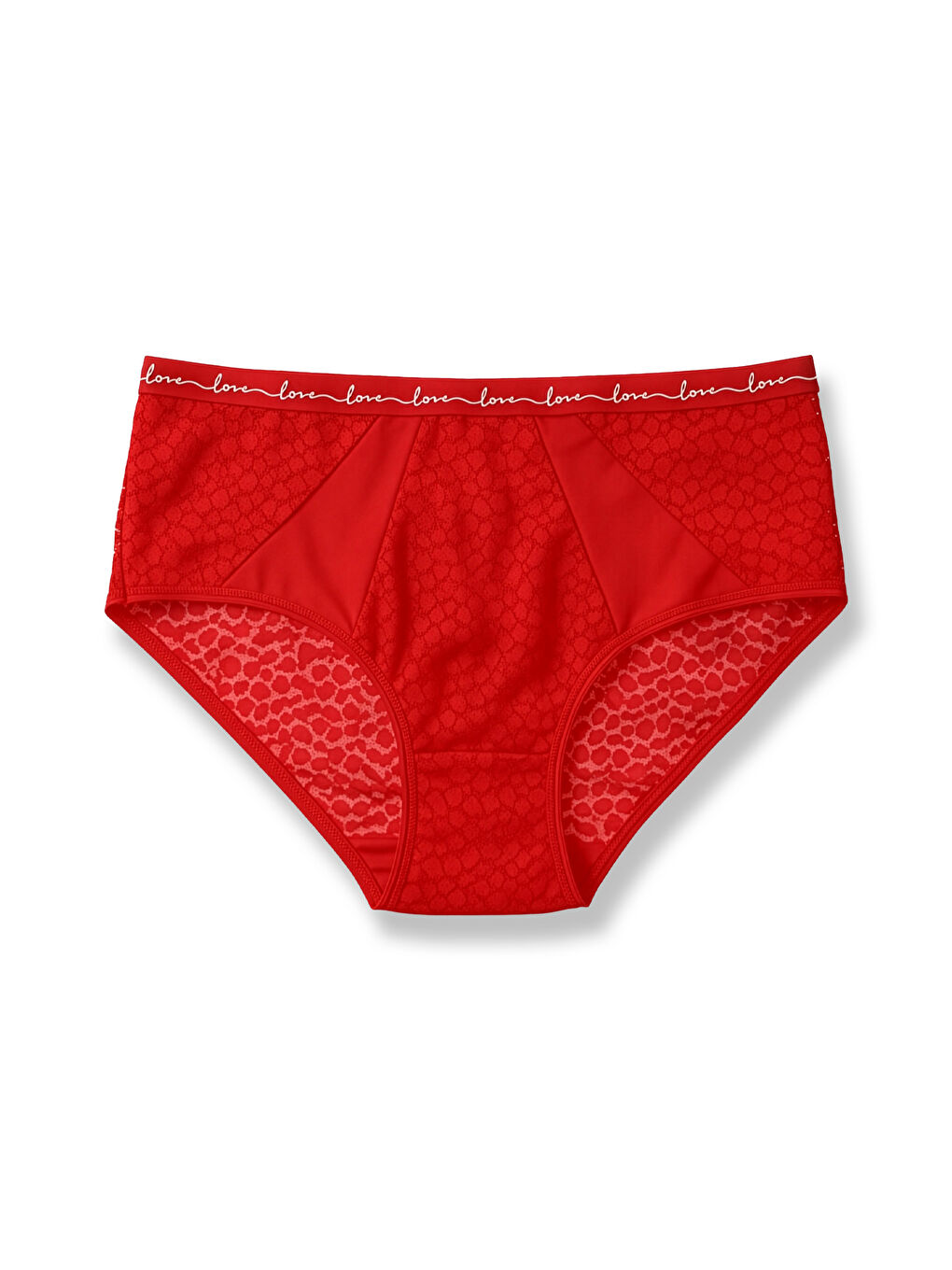 Karışık 3'lü Leopar Dantel Tül Detaylı ve LOVE Lastikli Yüksek Bel Kadın Külot-1