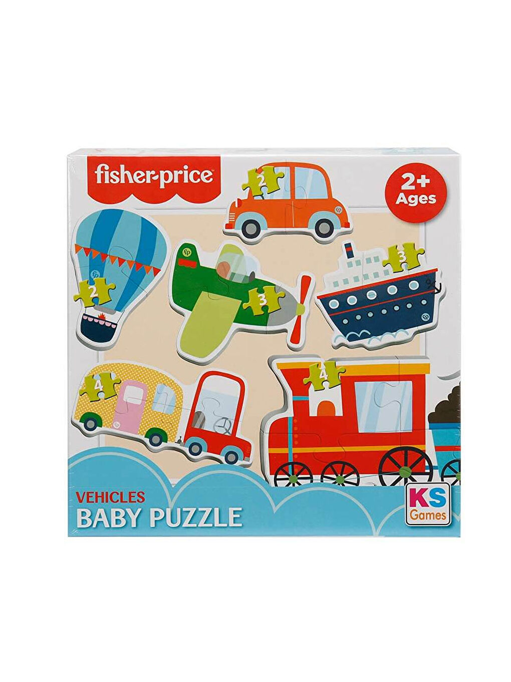 KS GAMES Renksiz Fisher Price Bebek Araçları 6in1 Puzzle FP13415