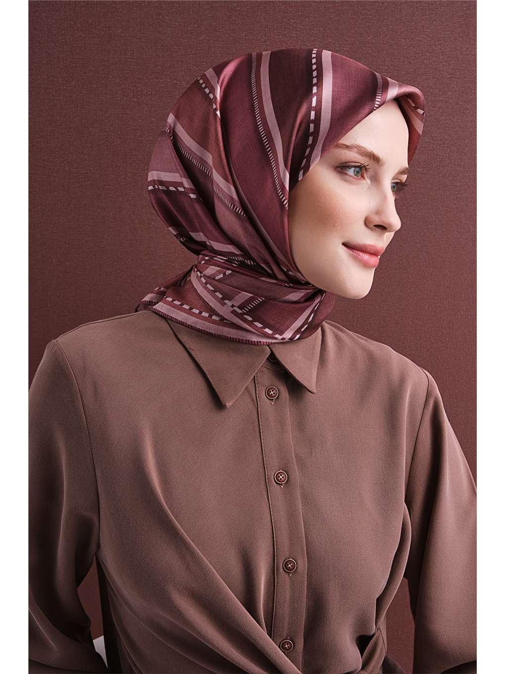Pembe Saf İpek Twill Eşarp 9621d 51-1