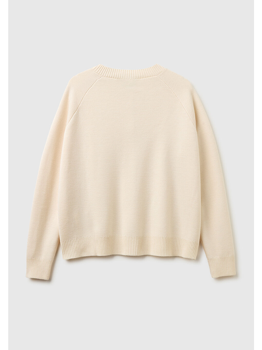 Ekru Kadın Krem Yün Karışımlı Gümüş Düğmeli Reglan Kol Hırka-3