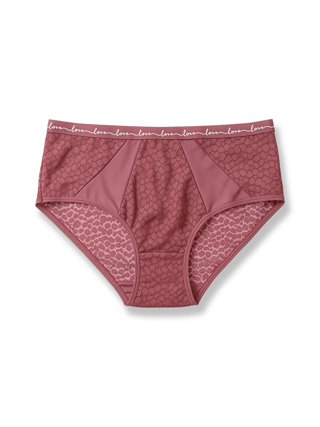 Karışık 3'lü Leopar Dantel Tül Detaylı ve LOVE Lastikli Yüksek Bel Kadın Külot-3