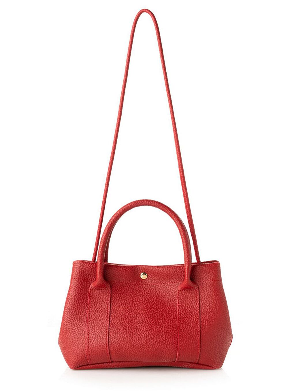 Kırmızı Kadın Suni Deri El ve Omuz Çantası-4