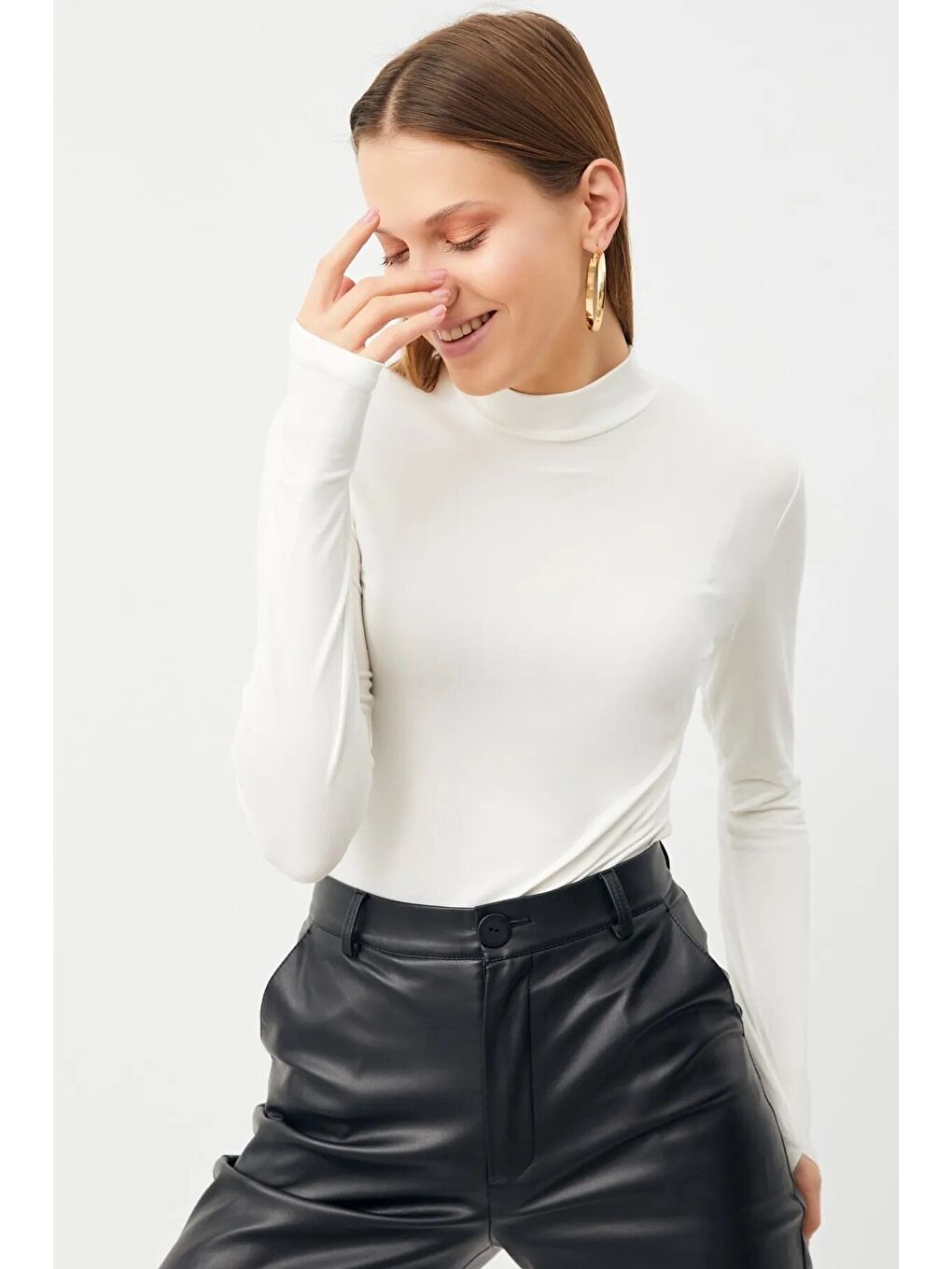 Kadın Bordo Beyaz 2'li Parmak Detaylı Body-6