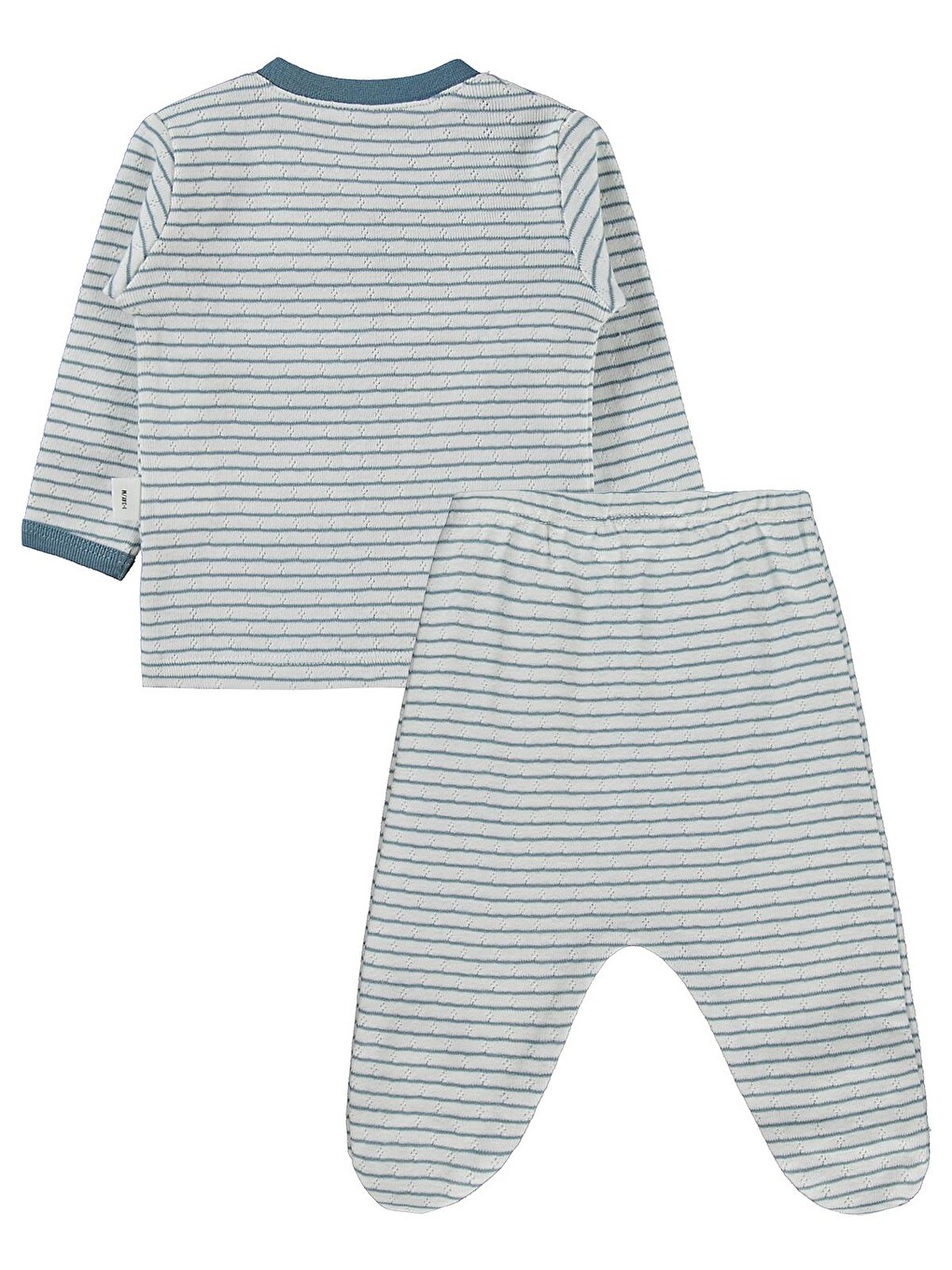 Baby Çizgili 1-9 Ay Pijama Takımı - Ekru-2