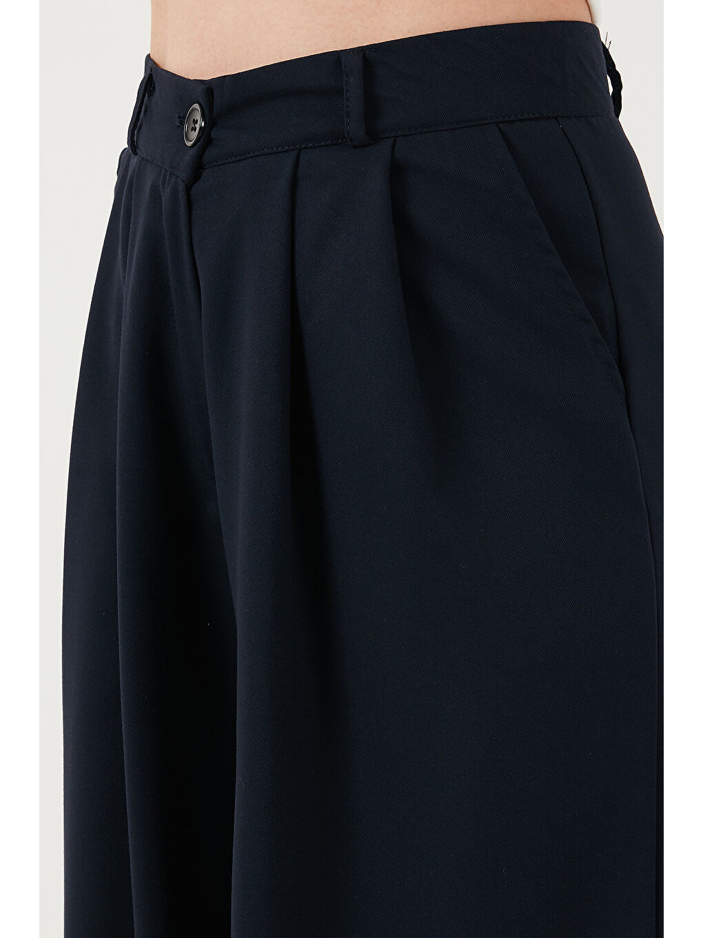 Lacivert Wide Leg Yüksek Bel Geniş Paça Palazzo Pantolon 5866290-5