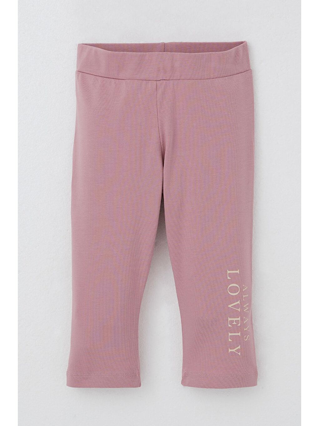 Kız Çocuk Kapri Taytlı Takım Sevgi Temalı Çiçek Baskılı Bej (3-4 Yaş)-5