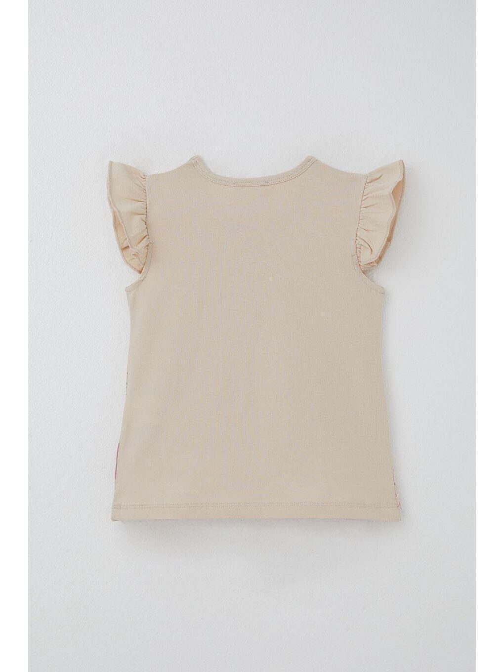 Kız Çocuk Kapri Taytlı Takım Sevgi Temalı Çiçek Baskılı Bej (3-4 Yaş)-6