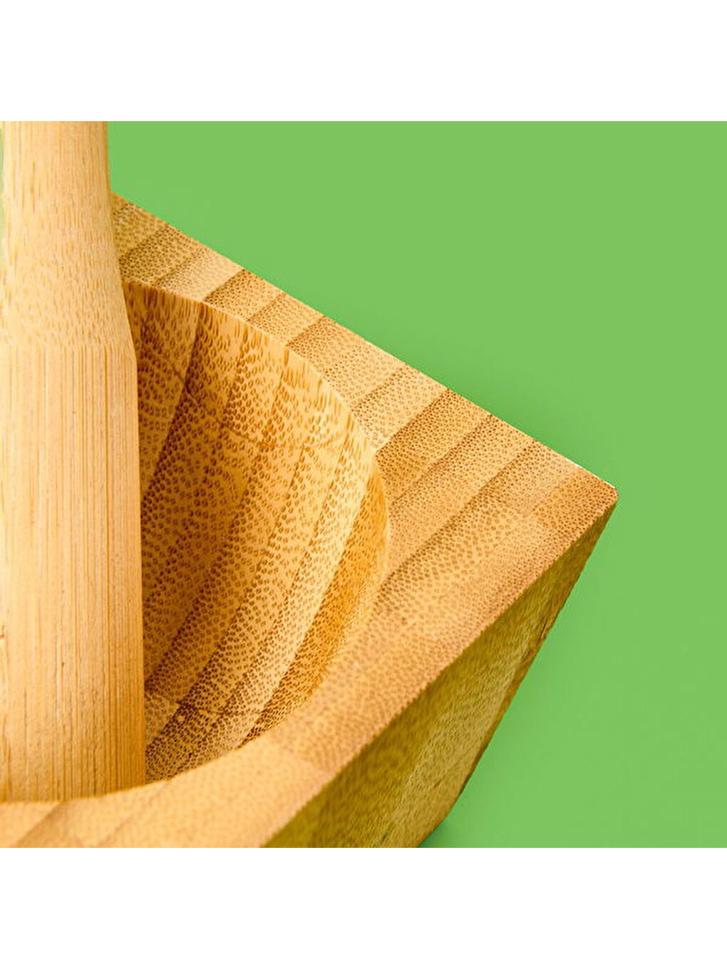 Bambu Kare Havan - Açık Kahverengi - 7x10x10 cm-2