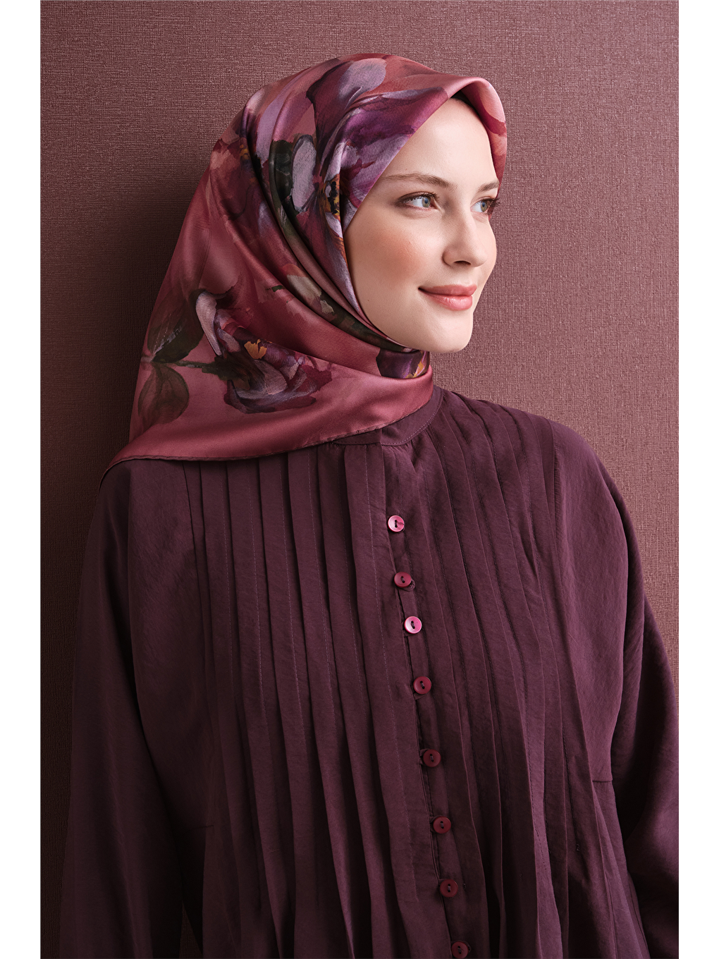 Pembe Saf İpek Twill Eşarp 9611d 31-3