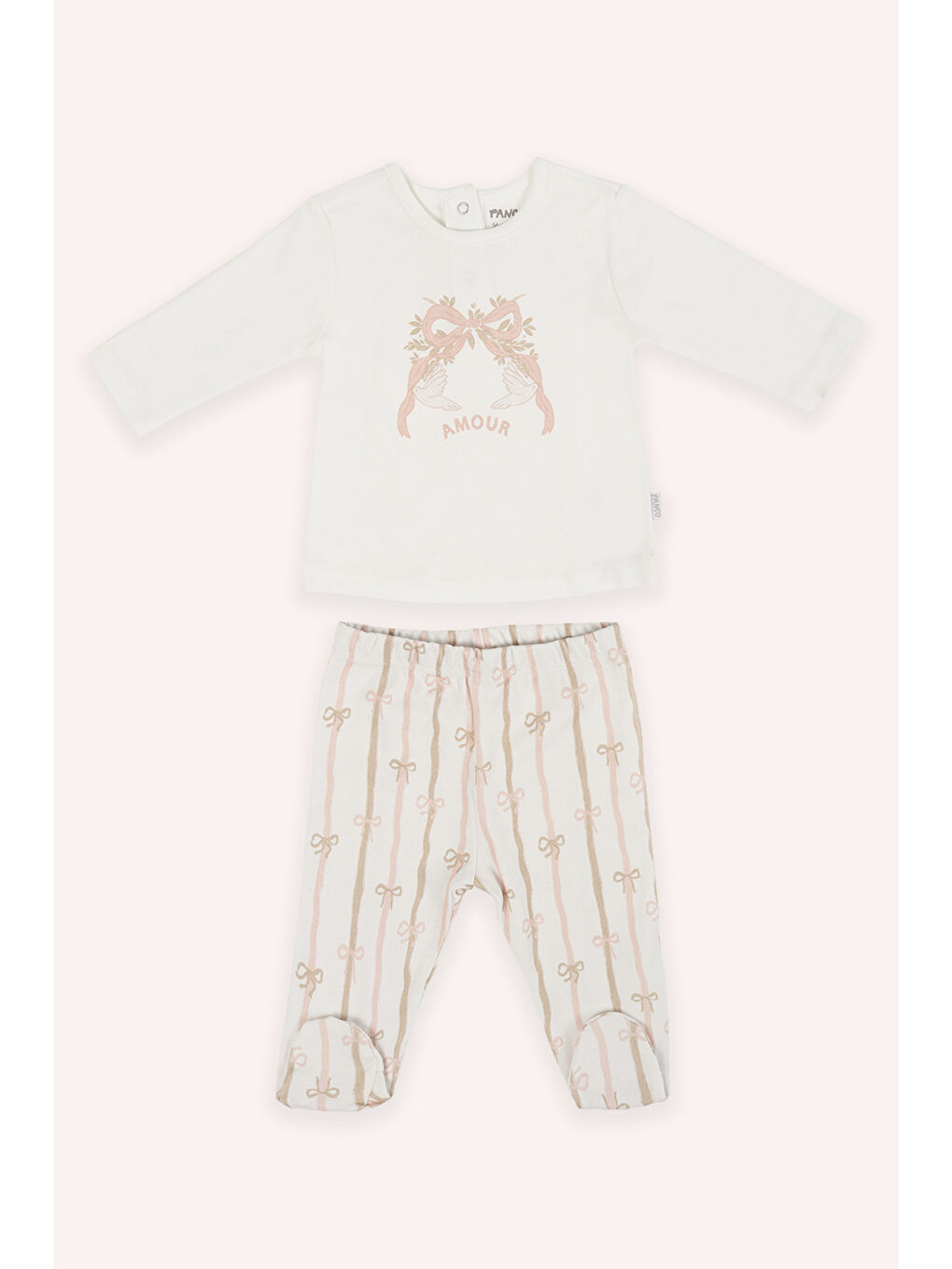 Yenidoğan Desenli Ekru 5'li Hastane Çıkışı Seti-1