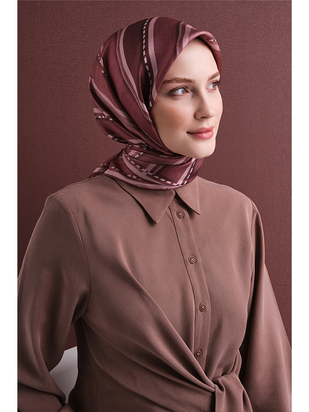 Pembe Saf İpek Twill Eşarp 9621d 51-2
