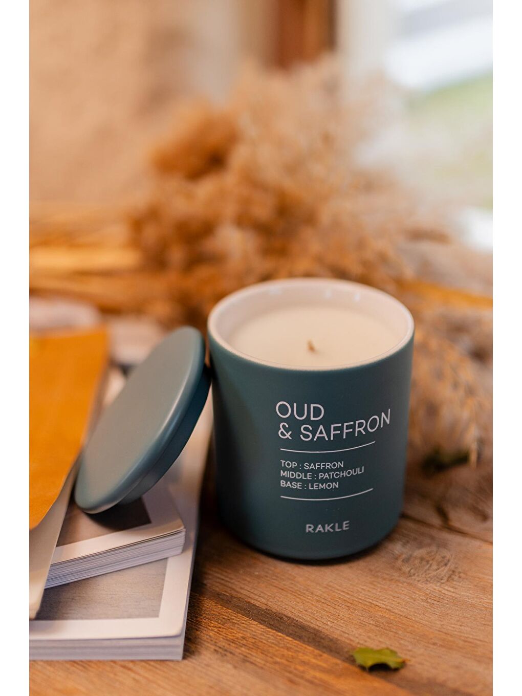 Renksiz Cashmere Seramik Kapaklı Kavanoz Mum Yeşil 300 gr