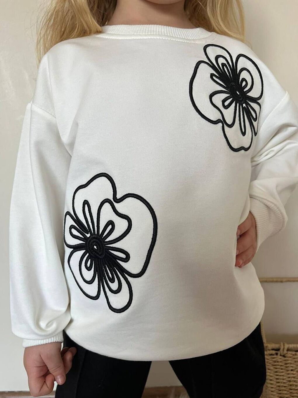 Kız Çocuk İki İplik Elastanlı Alt Üst Takım Beyaz-1