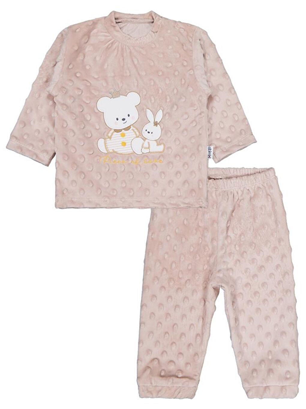Kız Ayı Tavşan Nakış 2Li 1-6 Ay Takım - Kahverengi 6-9 Ay-1